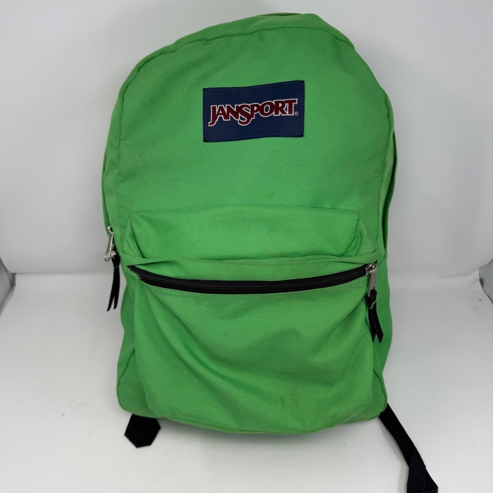 JanSport SuperBreak Backpack Lime Green Classic School Bookbag Padded Straps